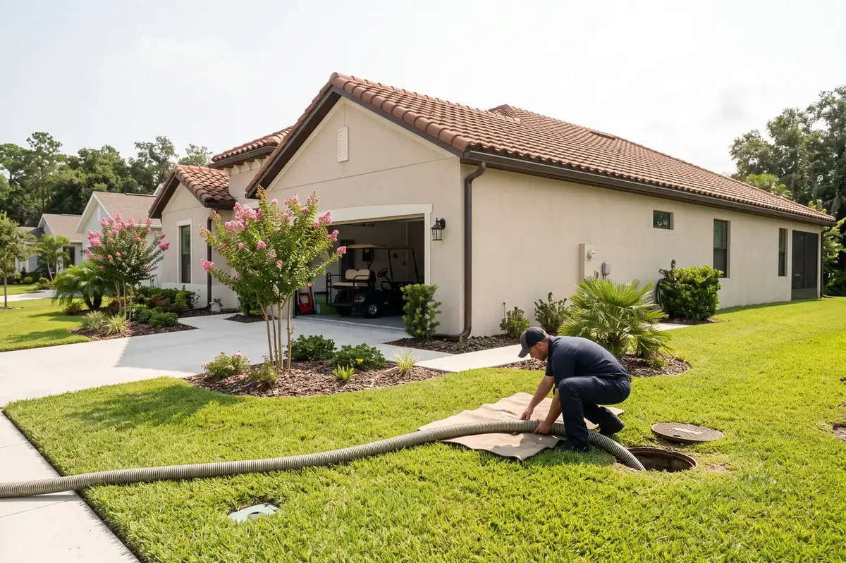 Septic service at a well-kept retirement home in Summerfield, FL